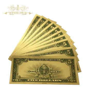 10buc/lot American de Bancnote 1923 An 5 USD Dolar Bancnotelor în Aur 24k Placate cu False Bani de Hârtie Pentru Colectarea