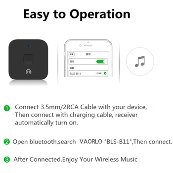B11 NFC Bluetooth-compatibil 5.0 Muzica Receptor Wireless Audio Handsfree Adaptor Auto Dongle Bluetooth-compatibil 4.2/4.1/4.0/3.0