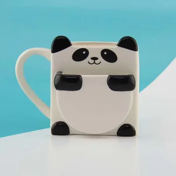Panda Minunat Cana Prezintă Mici Proaspete Dublu Strat De Biscuiti Cana Ceramica De Cafea Ceașcă Ceașcă Drăguț