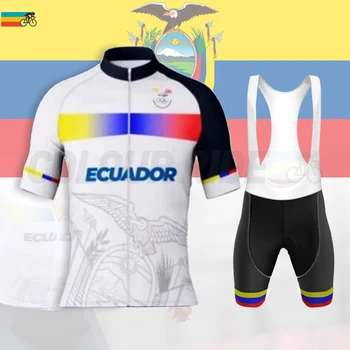 2021 Bărbați Ciclism Jersey Set Ecuador Echipa Națională Plimbare Cursa De Îmbrăcăminte Campion Olimpic Îmbrăcăminte De Biciclete Maneci Scurte Ciclism Tinuta