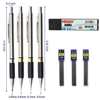 4buc/lot Metal Creion Mecanic 0.5/0.7/0.9/2.0 mm Automati Creioane Pentru Pictura Profesionale Scris Școală, Rechizite de Birou