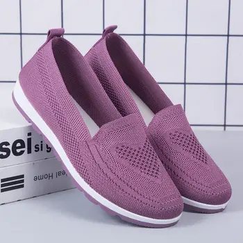 Adidasi Femei Vulcanizat Pantofi Femei Slip-On Pentru Femei Casual Pantofi Sport De Moda Ochiurilor De Plasă Respirabil Plat De Mers Pe Jos De Plasă Pantofi Plat