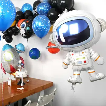 Spațiu de Petrecere Astronaut Tort de decorare aprovizionare Fericit Ziua de naștere Partidul Decor Scrisoare Balon de Folie Globos Copil de Dus Băiatul Baloane