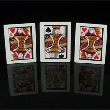 3pcs/lot Automată Trei cărți (Poker Dimensiune,8.8x6.4cm) Trucuri Magice K a Q Card Magia Aproape Pusti de elemente de Recuzită, Accesorii Distractiv
