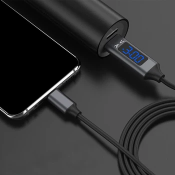 Cablu Micro USB Port Inteligent TPE Tensiune și Curent Inteligent de Afișare a Datelor pe Ecranul LCD Rapid QC Cablu de Încărcare Pentru Telefonul Android