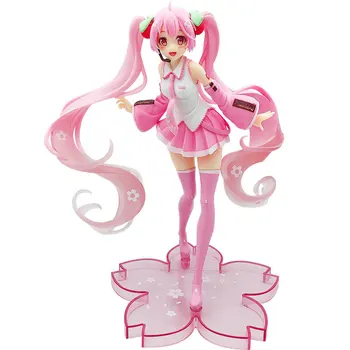 19 Cm Nou Anime Roz Hatsune Miku Cherry Blossom Mobile Păpușă Jucărie Fata PVC Cifre Model de Păpușă Jucărie Bijuterii elemente de Recuzită de Colecție Cadou