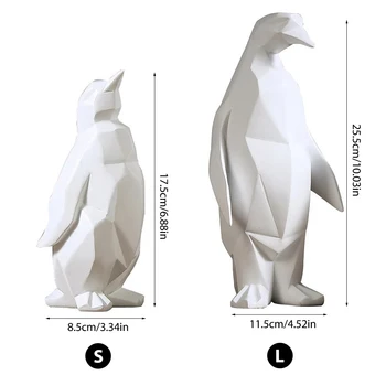 Rășină Pinguin Statuie Nordic Figurina Animal Sculptură Geometrică Statui Decor Animal Pinguin Abstract Ornamente Decor Acasă