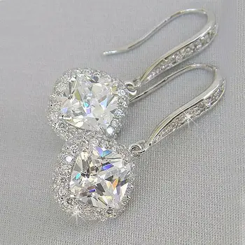 DIWENFU Solid S925 Argint Cercei cu Diamante pentru Femei Bine Granat Argint 925 Bijuterii Bijoux Femme Picătură Cercei