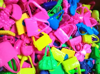 100buc/lot en-Gros la Modă Casual Genti Stiluri Mixte Păpușă de Plastic Accesorii Genți de mână Geantă de Umăr Pentru papusi Barbie