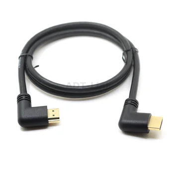 Compatibil HDMI 2.0 4K 3D Dual de 90 de Grade la Stânga în Unghi compatibil HDMI tată-tată Cablu HDTV pentru DVD, PS3, PC