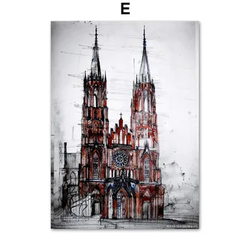 De Arhitectură urbană, Peisaj Panza Pictura Paris Turnul Bisericii Pod Arta de Perete Nordic Postere si Printuri de Poze Decor Acasă