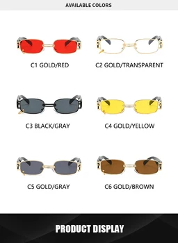 ZXWLYXGX de Brand Designer de Moda Populare Dreptunghi Mic de Femei de Lux, ochelari de Soare Vintage Punk Bărbați Ochelari de Soare Nuante UV400