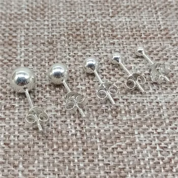 10 Perechi de Argint 925 Cercei Posturi w/ Cap de Minge de 1,5 mm, 2 mm, 2.5 mm, 3mm 4mm 5mm 6mm 8mm