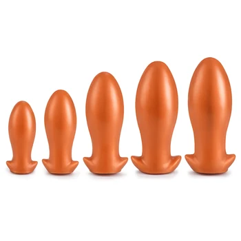Moale Lichid de Silicon Supradimensionat Forma de Ou vibrator Anal Dildo-uri Mari Dilatator Anal Dop de Fund a Stimula Anus Jucarii Sexuale pentru Femei și Bărbați