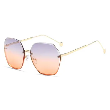 Noua Moda fără ramă Pătrată ochelari de Soare ochelari de Soare Moda Femei Valul Ochelari Roz Maro Gradient de ochelari de Soare UV400